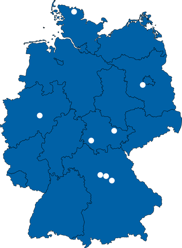 Unsere Projekt-Kommunen:  Nürnberg, Potsdam, Jena, Iserlohn, Flensburg, Fürth, Neumarkt i.d.Opf., Meiningen